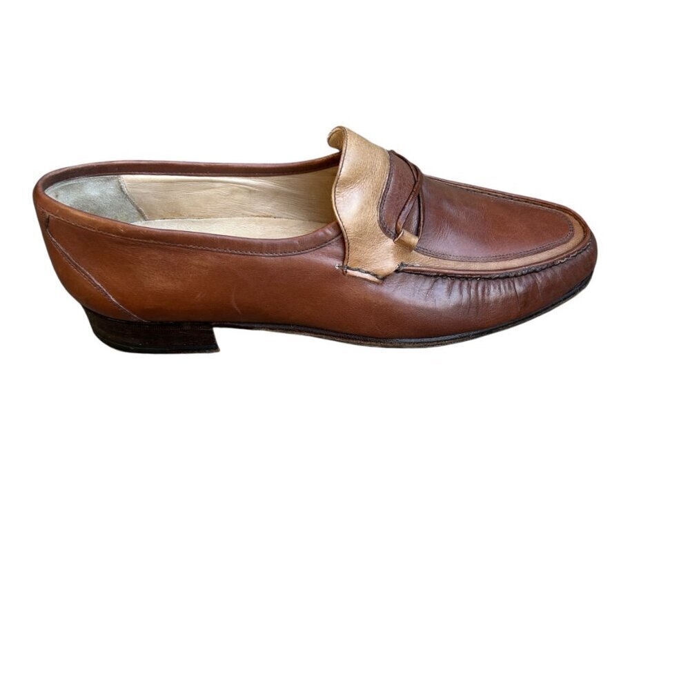 Johnston & Murphy Italian Made Two Tone Brown Dress Shoes Oxfords Size 8.5 M - Picture 2 of 12